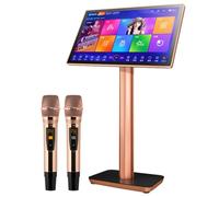 Touch Screen Karaoke Player with Wireless Microphones for Family Parties, Cloud Song Auto Update
