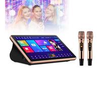Touch Screen Karaoke Player with Wireless Microphones for Family Party Entertainment, Cloud Song Auto Update