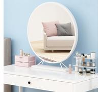 Touch Screen Makeup Mirror, Lighted 3-Color LED Vanity Mirror for Bedroom & Dorm, Elegant Round Design, Essential Dressing Table Accessory