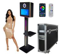 Touch Screen Mirror Photo Booth with APP and Remote Control, Includes 108pcs 6" Photo Papers, Ideal for Advertising, Halloween, and Pet Birthday Photos