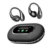 Touch Screen Open Ear Headphones Bluetooth 5.4, ENC Noise Cancelling Earbuds Wireless with 25H Battery, 360° Spatial Audio | Universal Compatibility Sport Headphones with Full-Color Display (Black)