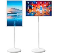 Touch Screen Portable TV, Mobile Smart TV, Outdoor Swivel Touch TV with 5MP Camera and Adjustable Floor Stand, 21.5/32 Inch