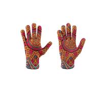 Touch Screen Unisex Gloves - Ethnic Style Plants Print Knitted Full Finger Stretch Gloves,Working Gloves For Autumn Outdoor Knitted Gloves Men'S Fun Skin-Friendly Windproof Gloves Orange One Size
