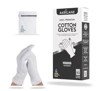 Touch Screen XS Extra Small 5 Pairs 100% Premium Cotton Gloves for Dry Hands | Moisturizing Overnight Gloves for Eczema, Psoriasis & Skin Spa Treatment for Women & Men | Free Laundry Bag
