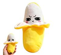 Touch Sensitive Banana Plush Musical Toy, Dual Play Mode Kids Rhythm Learning Toy, Soft PP Cotton Stuffed Sensory Toy for Parent-child Play (Yellow Banana)