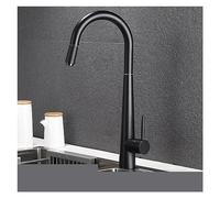 Touch Sensor Kitchen Faucet Single Hole Pull Out Sprayer Deck Mounted Mixer Tap Black Finish Pull Down Stream for Easy Use Modern Design for Home & Restaurant