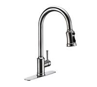 Touch Sensor Pull Out Kitchen Faucet, Deck Mounted Kitchen Mixer Tap, Hot and Cold Three Function Swivel Spout Single Handle Hole,Black(Brushed)