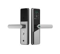 Touch Smart Lock with Handle Fingerprint Biometric Electronic Door Lock for Front Doors Easy to Install smart door lock(Silver)