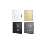 Touch Switch 1/2/3/4Gang Glass Smart Wall Light Screen Backlight Control Smart Life App Series(4Gang,Gray)