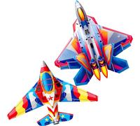Touch the Sky 2Pack Colorful Plane Kite for Kids and Adults, Easy to Fly, Exquisite Fabrics and Unique Structure Design, Excellent Outdoor Games and Activity Toys, Suitable for Beginners.
