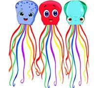 Touch the sky 3 Packs Cartoon Octopus Kite for Kids and Adults, Easy to Fly, Exquisite Fabrics and Unique Structure Design, Excellent Outdoor Games and Activity Toys, Suitable for Beginners. (Style 1)
