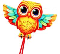 Touch the sky Animal Kite for Adults, Easy to Fly, Exquisite Fabrics and Unique Structure Design, Excellent Outdoor Games and Activity Toys, Suitable for Beginners. (Cartoon Owl)