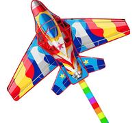 Touch the sky Colorful Plane Kite for Adults, Easy to Fly, Exquisite Fabrics and Unique Structure Design, Excellent Outdoor Games and Activity Toys, Suitable for Beginners. (Style 3)