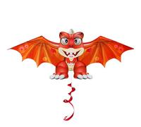 Touch the sky Dinosaur Kite for Adults, Easy to Fly, Exquisite Fabrics and Unique Structure Design, Excellent Outdoor Games and Activity Toys, Suitable for Beginners. (Red)