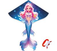 Touch the sky Mermaid Kite for Adults, Easy to Fly, Exquisite Fabrics and Unique Structure Design, Excellent Outdoor Games and Activity Toys, Suitable for Beginners.