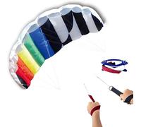 Touch the Sky Soft Kite for Adults & Kids, Rainbow No-Skeleton Kite with Handle & Line, Easy to Fly for Beginners, Outdoor Beach Game Toy.