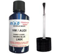 TOUCH UP CAR PAINT 30ML BOTTLE FOR VW / AUDI RAVEN BLUE LN5K (JUST PAINT)