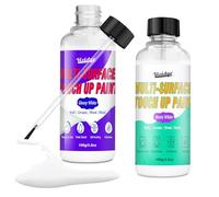 Touch Up Paint - 2x100g Gloss and Matte White Touch Up Paint, Multi-Surface White Wall Paint for Scratches, Chips, Cracks on Door, Cabinets, Furniture, Wood, Ceramic, Fast Drying ＆ Water-based
