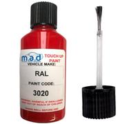 Touch Up Paint Compatible with RAL 3020 TRAFFIC RED - 30ml Kit with Built-in Brush, Scratch Paint Kit, Made with Helios
