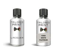 Touch Up Paint For Ford Kuga 2013-2018 White Platinum Metallic Quality Bottle Stone Chip Scratch Repair (Touch Up Paint + Lacquer)