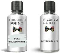 Touch Up Paint For Ford Ranger 2015-Present Frozen White Solid Quality Bottle Stone Chip Scratch Repair (Touch Up Paint + Lacquer)