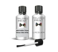 Touch Up Paint For Mercedes 2000-Present Titan Silver Met 9765 Quality Stone Chip Scratch Repair Titan Silver Met 9765 (Touch Up Paint + Lacquer)