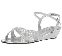 Touch Ups Women's Lena Wedge Sandal, Silver, 10 UK