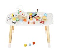 Touch us - Baby Activity Cubes for Kids, Activity Cubes and Activity Center Table with Wooden Bead Mazes, Mini Toy Car, Gears and Blocks, Table
