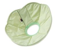 Touchdog Foldable Dog Cone Collar for Cats & Dogs - Adjustable Soft Recovery Collar with Waterproof PU Coating, Lightweight Design, 24.5cm/9.6in Wide Barrier (Green, M)