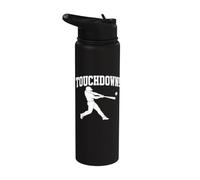 Touchdown Funny Baseball Player Sports Pun Stainless Steel Insulated Water Bottle