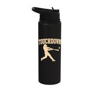 Touchdown Funny Baseball Sports Player Humor Stainless Steel Insulated Water Bottle