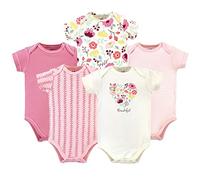 Touched by Nature Baby Boys' Organic Cotton Bodysuits T-Shirt Set, Botanical, 6-9 Months