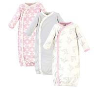 Touched by Nature Baby Girls' Organic Cotton Kimono Gowns Nightgown, Bird, 0-6 Months (Pack of 3)