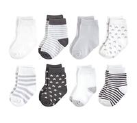 Touched by Nature Baby Girls' Organic Cotton Socks Casual, Charcoal Stars, 0-6 Months