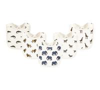 Touched by Nature Plain Organic Cotton Baby Bib, Classic Safari Animals, One Size