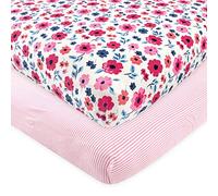 Touched by Nature Unisex Baby and Toddler Organic Cotton Crib Sheet, Garden Floral, One Size