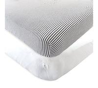 Touched by Nature Unisex Baby and Toddler Organic Cotton Crib Sheet, White Heather Charcoal, One Size