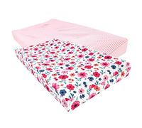 Touched by Nature Unisex Baby Organic Cotton Changing Pad Cover, Garden Floral, One Size
