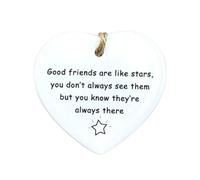 Touching Friendship Gift, Acrylic Heart-shaped Gift for Friend, White Acrylic Heart Hanging Plaque Gift with Words for Your Good Friend/Colleagues