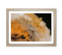 Touching Midnight In Abstract Modern Art Framed Wall Art Print, Ready to Hang Picture for Living Room Bedroom Home Office Décor, Oak A3 (46 x 34 cm)