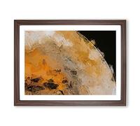 Touching Midnight In Abstract Modern Art Framed Wall Art Print, Ready to Hang Picture for Living Room Bedroom Home Office Décor, Walnut A2 (64 x 46 cm)