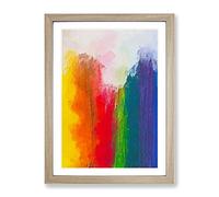 Touching The Rainbow Abstract Framed Print for Living Room Bedroom Home Office Décor, Wall Art Picture Ready to Hang, Oak A2 Frame (64 x 46 cm)