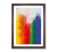 Touching The Rainbow Abstract Framed Print for Living Room Bedroom Home Office Décor, Wall Art Picture Ready to Hang, Walnut A2 Frame (64 x 46 cm)