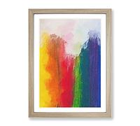 Touching The Rainbow Purple Yellow Green Red Modern Framed Print | A2 Oak Framed Wall Art | Ready to Hang | Modern Nature Picture | Living Room Bedroom Lounge Office