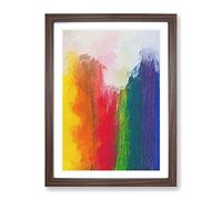 Touching The Rainbow Purple Yellow Green Red Modern Framed Wall Art Print, Ready to Hang Picture for Living Room Bedroom Home Office Décor, Walnut A2 (64 x 46 cm)