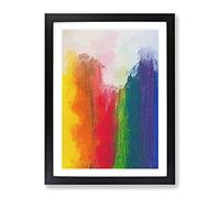 Touching The Rainbow Purple Yellow Green Red Modern Framed Wall Art Print, Ready to Hang Picture for Living Room Bedroom Home Office Décor, Black A4 (34 x 25 cm)