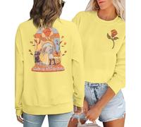 TOUCHKINN Magical Sweatshirt Beauty and The Beast Sweatshirts: Belle Princess Sweater Cute Magic Family Vacation Top, Yellow, XL