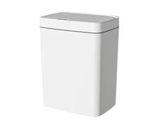 Touchless 15L Smart Sensor Trash Can - White Automatic ge Bin for Kitchen & Bathroom Electronic Waste Bin with Auto Bagging Cat-Friendly Design