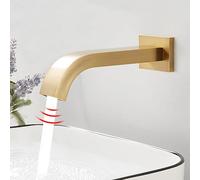 Touchless Automatic Sensor Faucet - Wall Mount Hot & Cold Mixer Tap, Modern Gold Finish Kitchen & Bathroom Faucet for Easy Hands-Free Operation - Smart Water Saving Solution