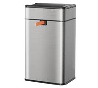 Touchless Automatic Trash Can 25L, inless Steel Kitchen Bin with Soft Close Lid, Mot Sensor Wastebasket for Living Room & Bedroom - Silver h